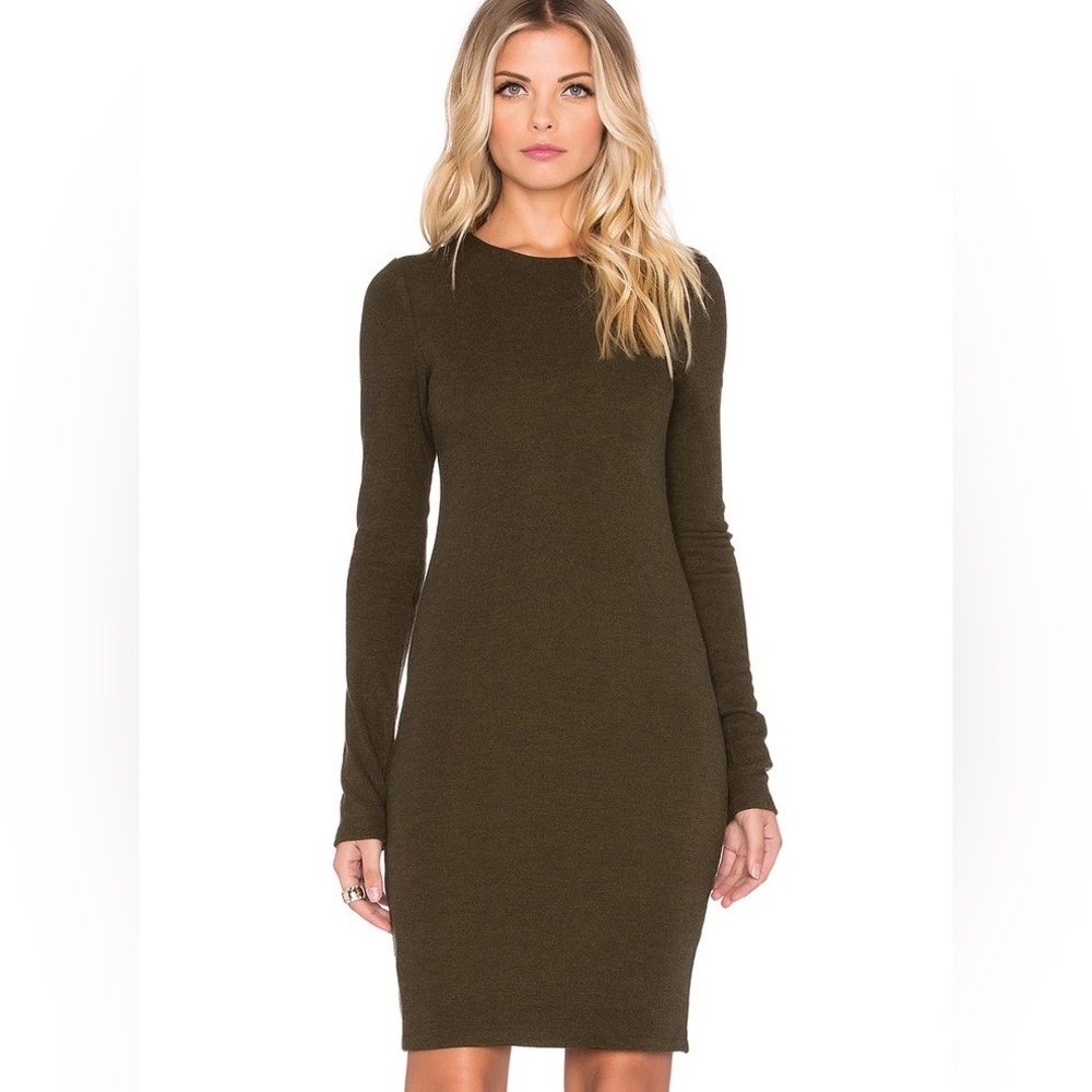 ALICE + OLIVIA Ferris Long Sleeve Mini Sweater Dress Metallic Bodycon Sheath 6